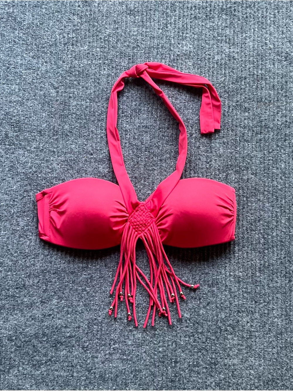Badgley Mischka Fringe Bikini Top